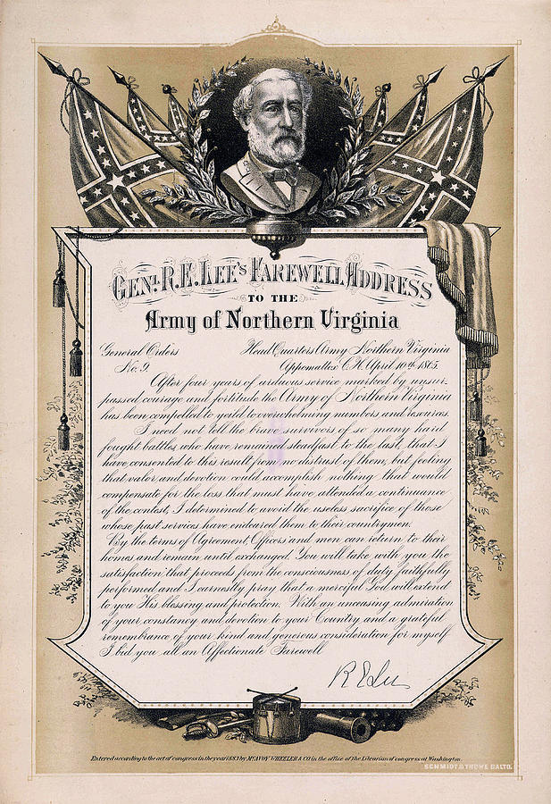 Farewell Address of General Robert E. Lee Given To Confederate S Photograph by Doc Braham