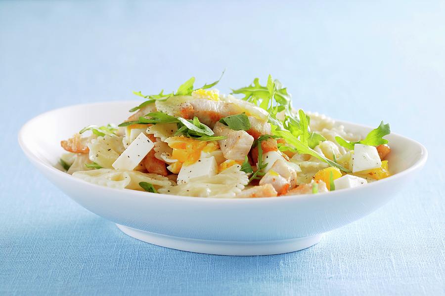 Farfalle Pasta With Fish, Feta Cheese And Rocket Photograph By Sven 