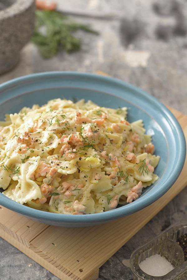 Farfalle With Salmon Dill Sauce Photograph by Yehia Asem El Alaily