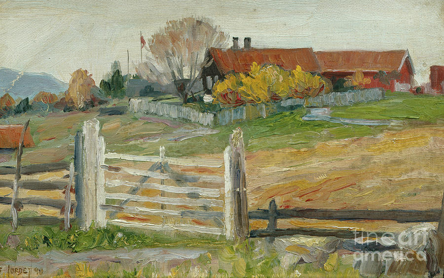 Farm, 1890 Painting by Lars Jorde
