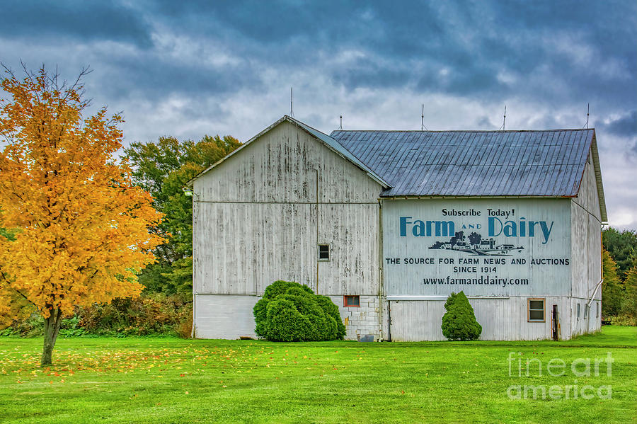 Fall Photograph - Farm and Dairy Ohio Barn by Janice Pariza