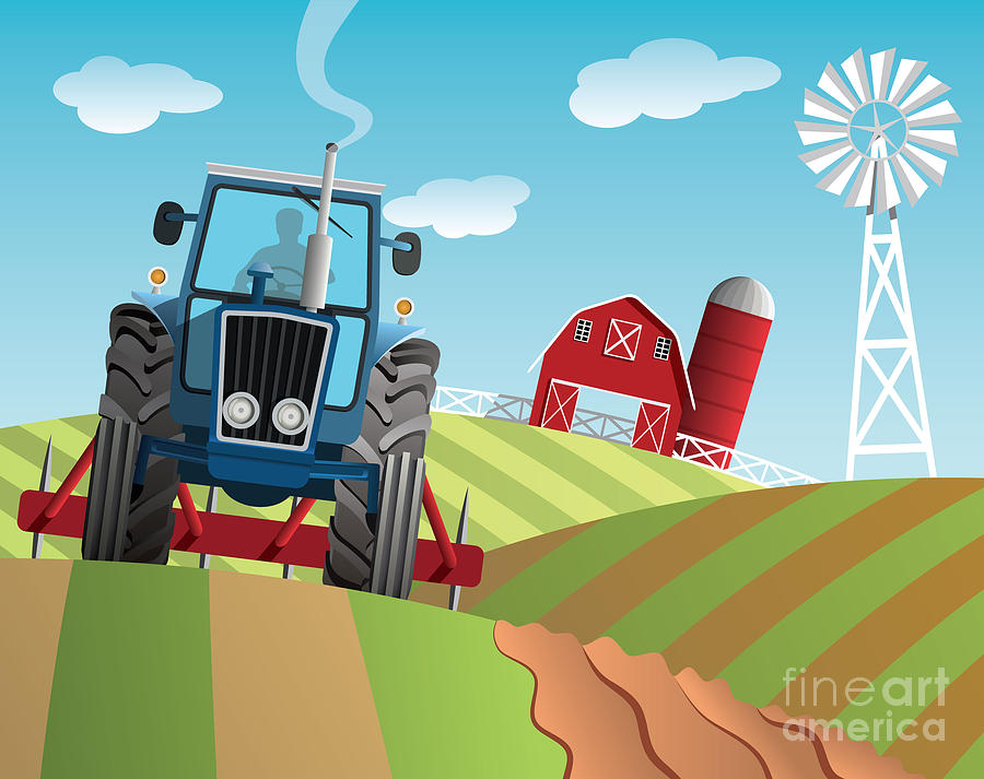 Usa Digital Art - Farm Background by Nikola Knezevic Usa Digital Art - Farm Background by Nikola Knezevic