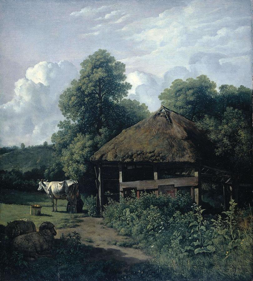 Farm Building in Gelderland. Painting by Wouter Johannes van Troostwijk -1782-1810-