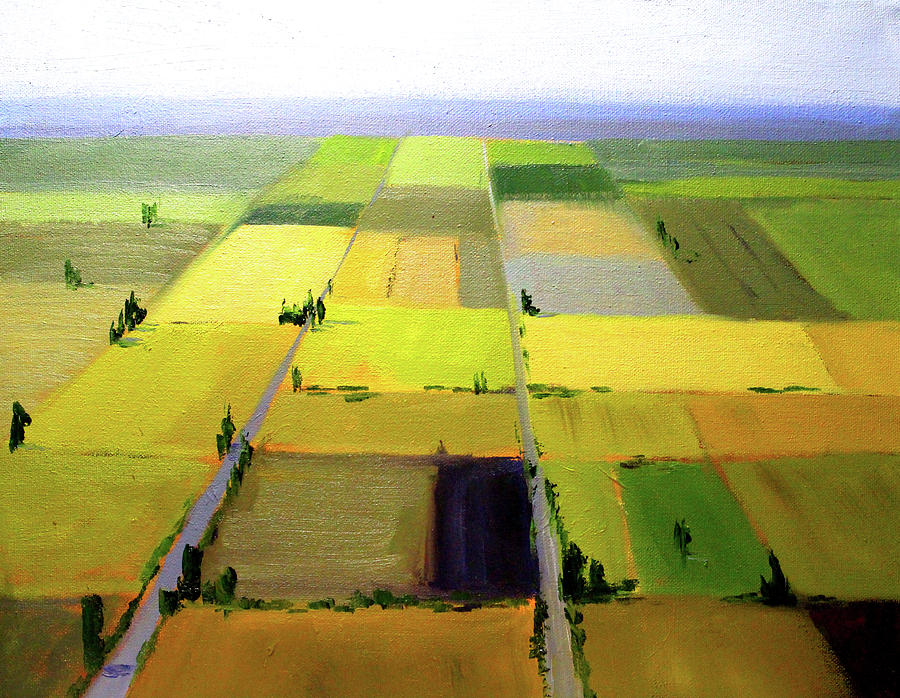 Farm Country Landscape Painting by Nancy Merkle