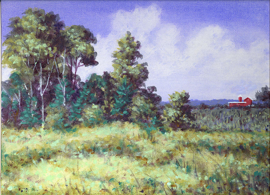 Tree Painting - Farm Country Sketch by Richard De Wolfe