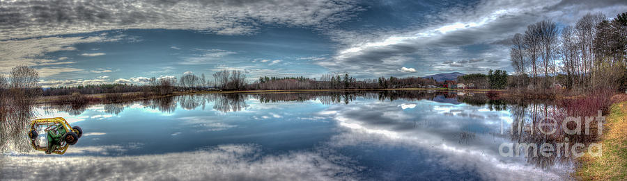 farm, Fryeburg Maine, Maine, New England, reflections, United States Photograph by David Bishop