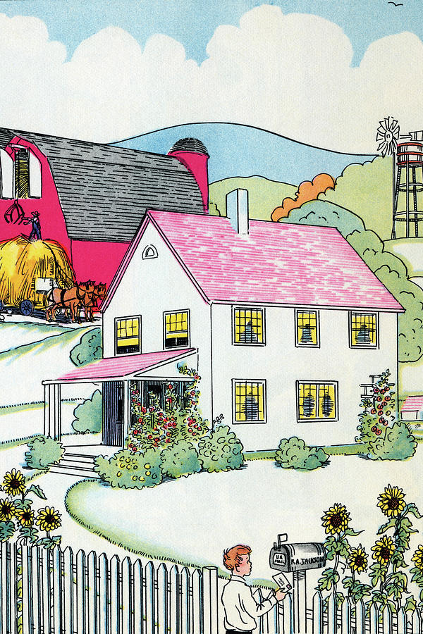 Farm House Painting by Julia Letheld Hahn