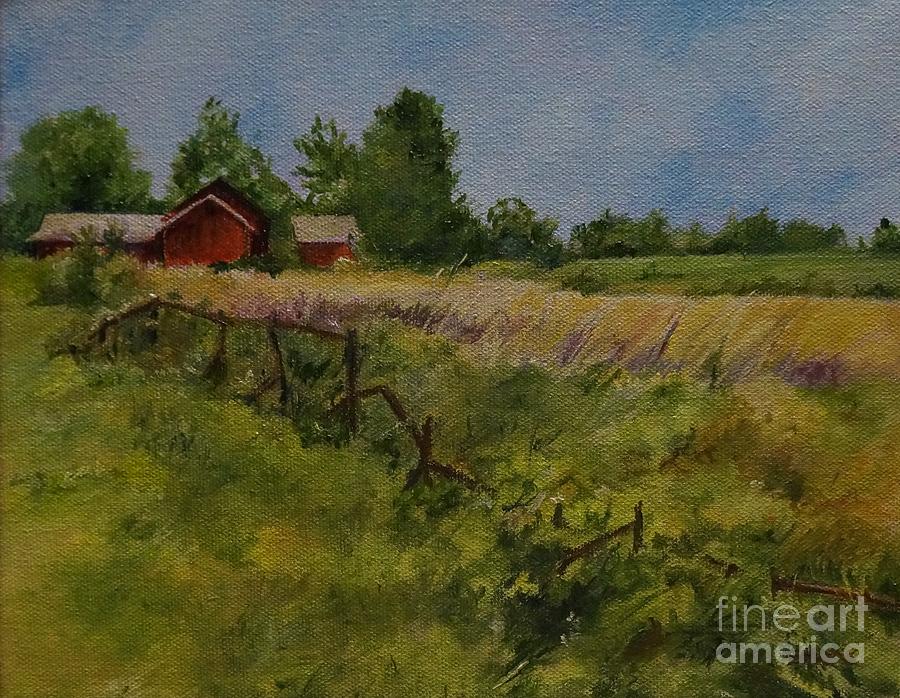 Farm in Saratoga, New York Painting by Barbara Moak