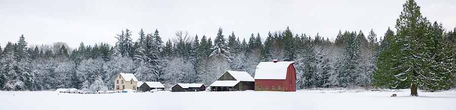 Farm In The Winter Panorama Photograph by Jameslee999