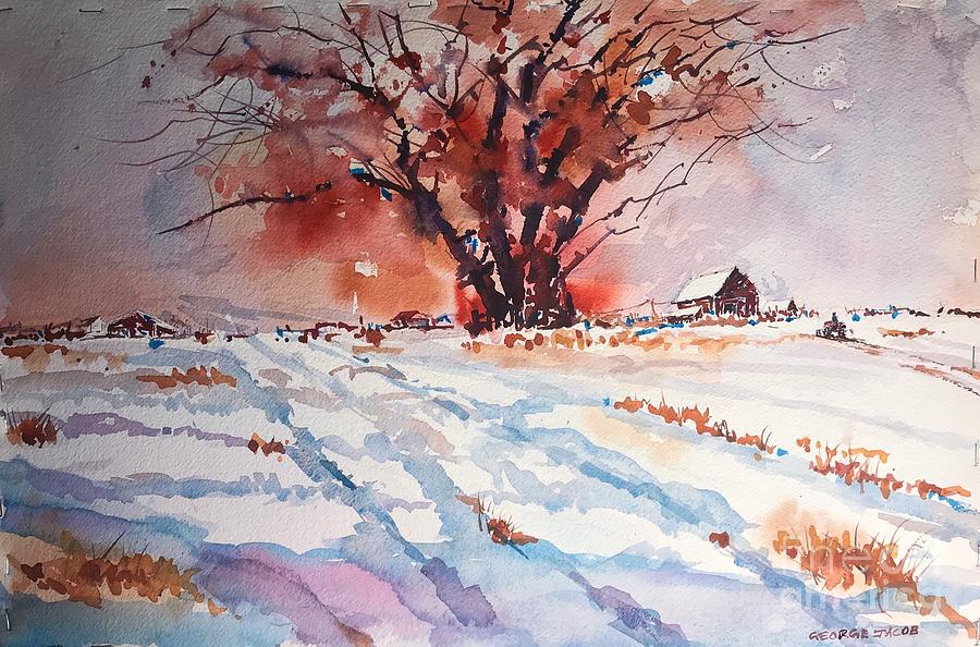 Farm in winter by George Jacob Farm in winter by George Jacob