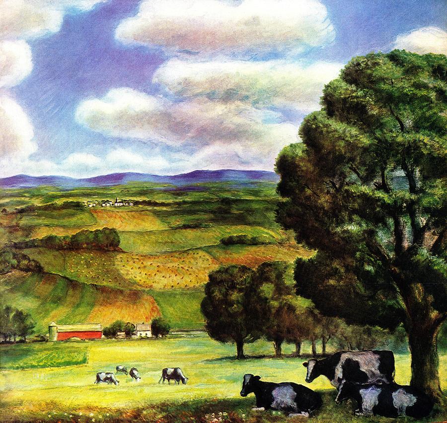 Farm Landscape Drawing by J. Steuart Curry