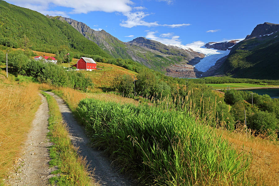 Farm Landscape, Nordland, Norway Digital Art by Gunter Grafenhain