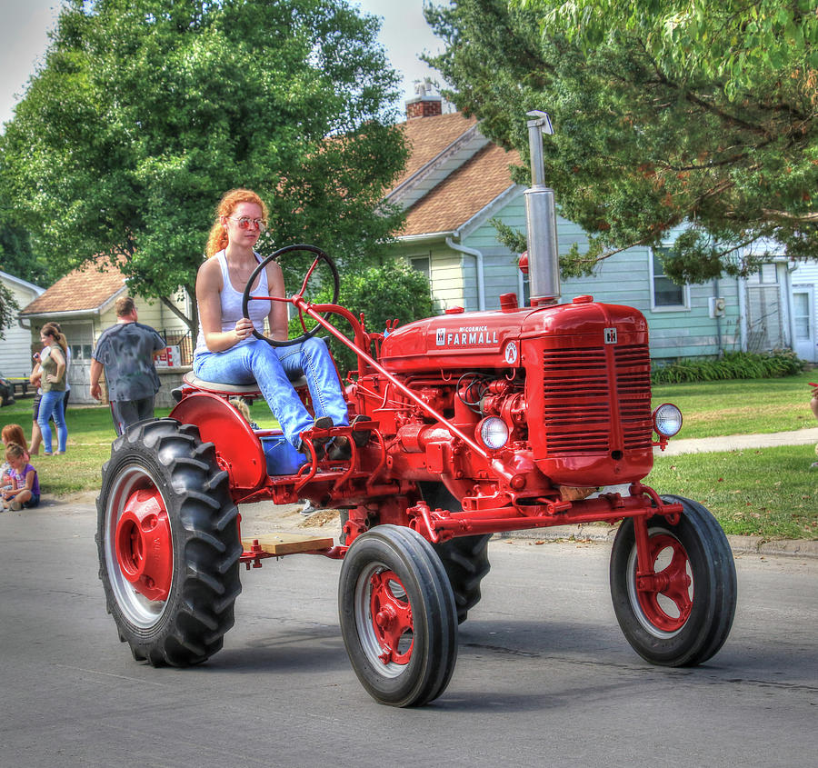 Farm Lass Takes Little Red To Town Photograph by J Laughlin