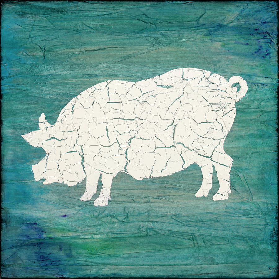 Animal Mixed Media - Farm Pig by Lightboxjournal