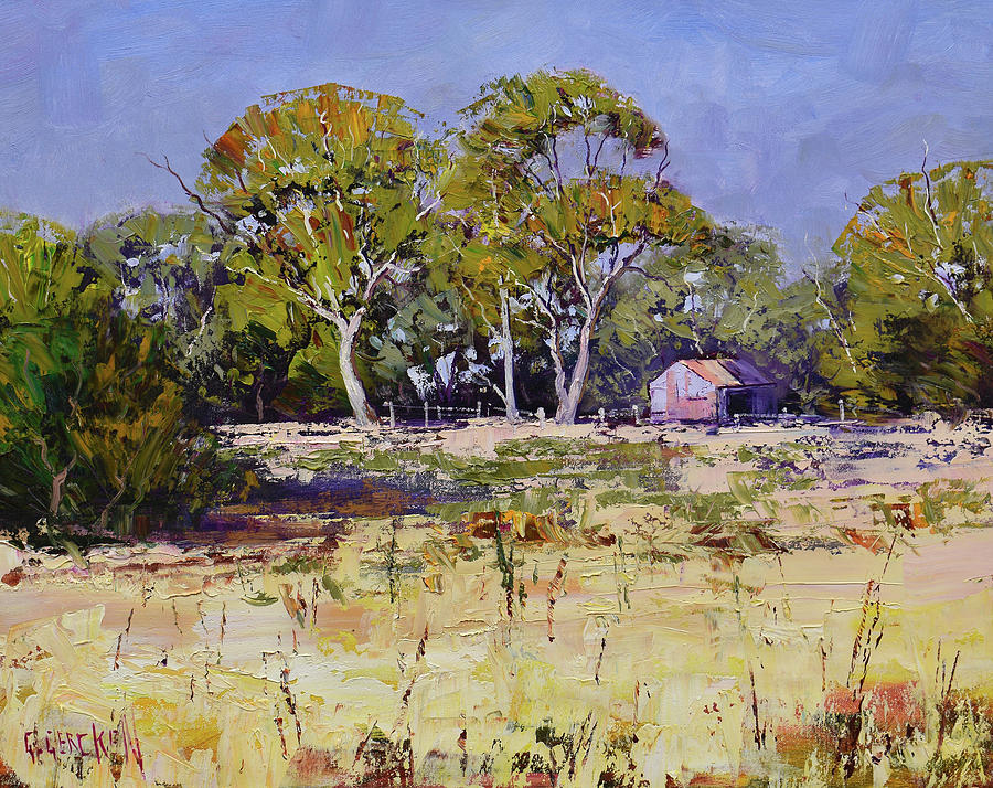 Farm Sheds Whittlesea  Painting by Graham Gercken