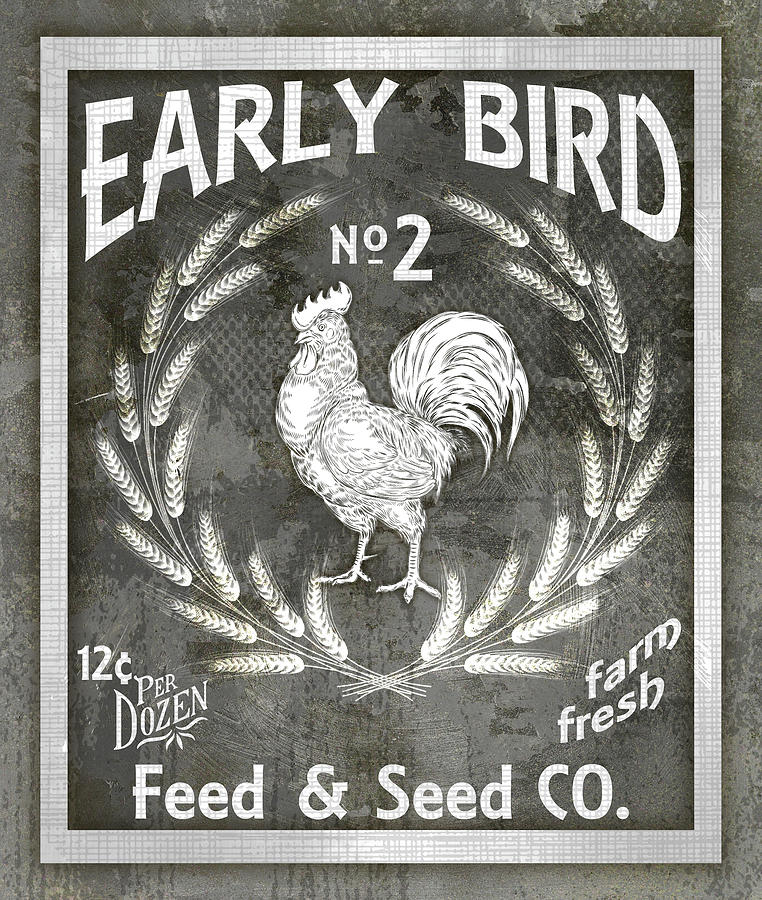 No 2 Mixed Media - Farm Sign_early Bird by Lightboxjournal