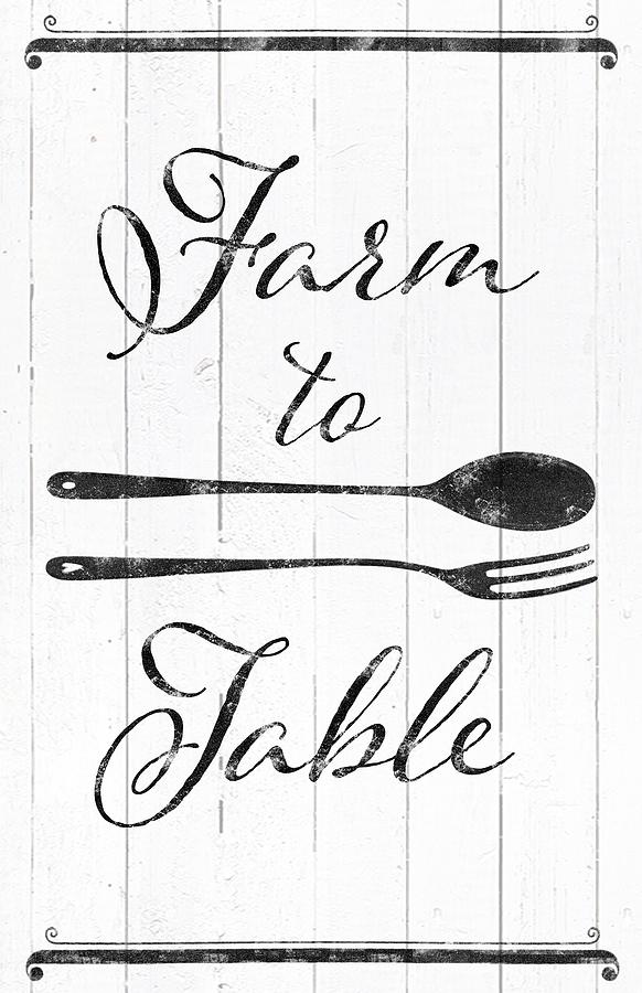 Farm To Table Sign Drawing by Unknown