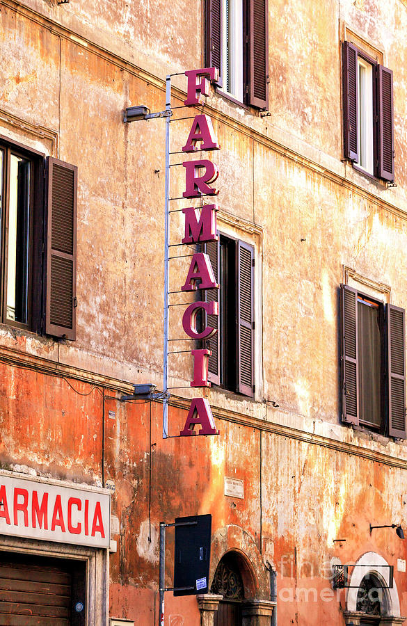 Farmacia in Trastevere Roma Photograph by John Rizzuto