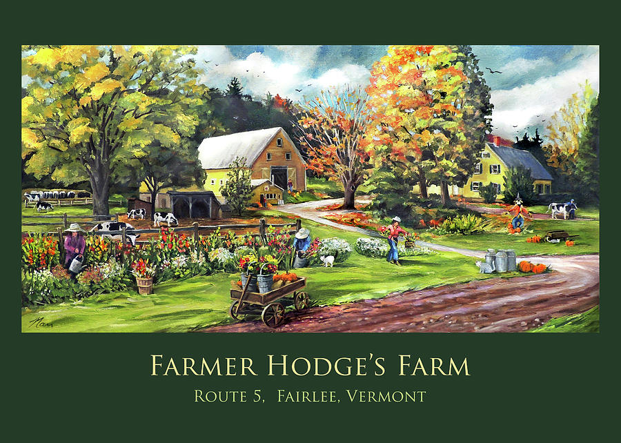 Farmer Hodges Farm Design with Title Painting by Nancy Griswold