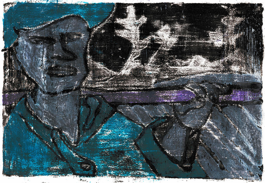 Farmer in Blue Painting by Edgeworth Johnstone