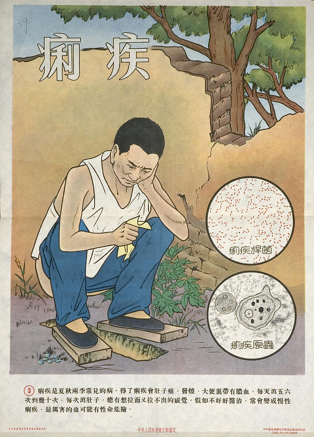 Farmer with Diarrhea Painting by Chinese Communist Government