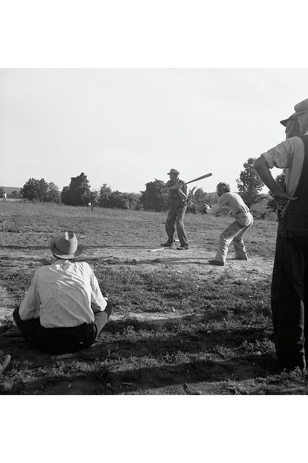 Farmers Baseball Game Painting by Dorothea Lange