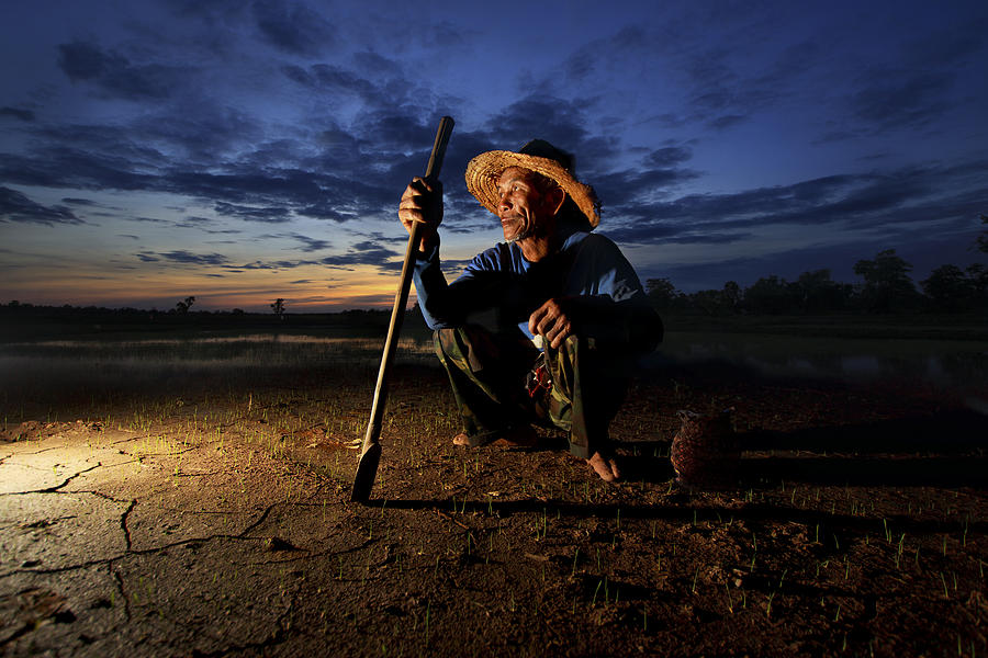 Hat Photograph - Farmers.. by Jeerasak Chaisongmuang