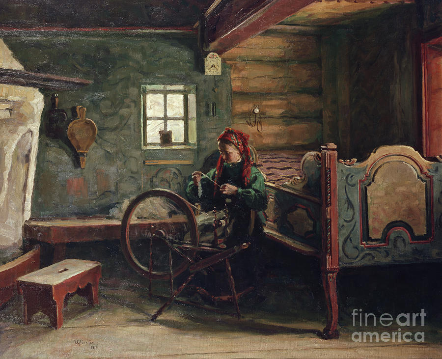 Farmers Living Room, 1911 Painting by Jacob Gloersen