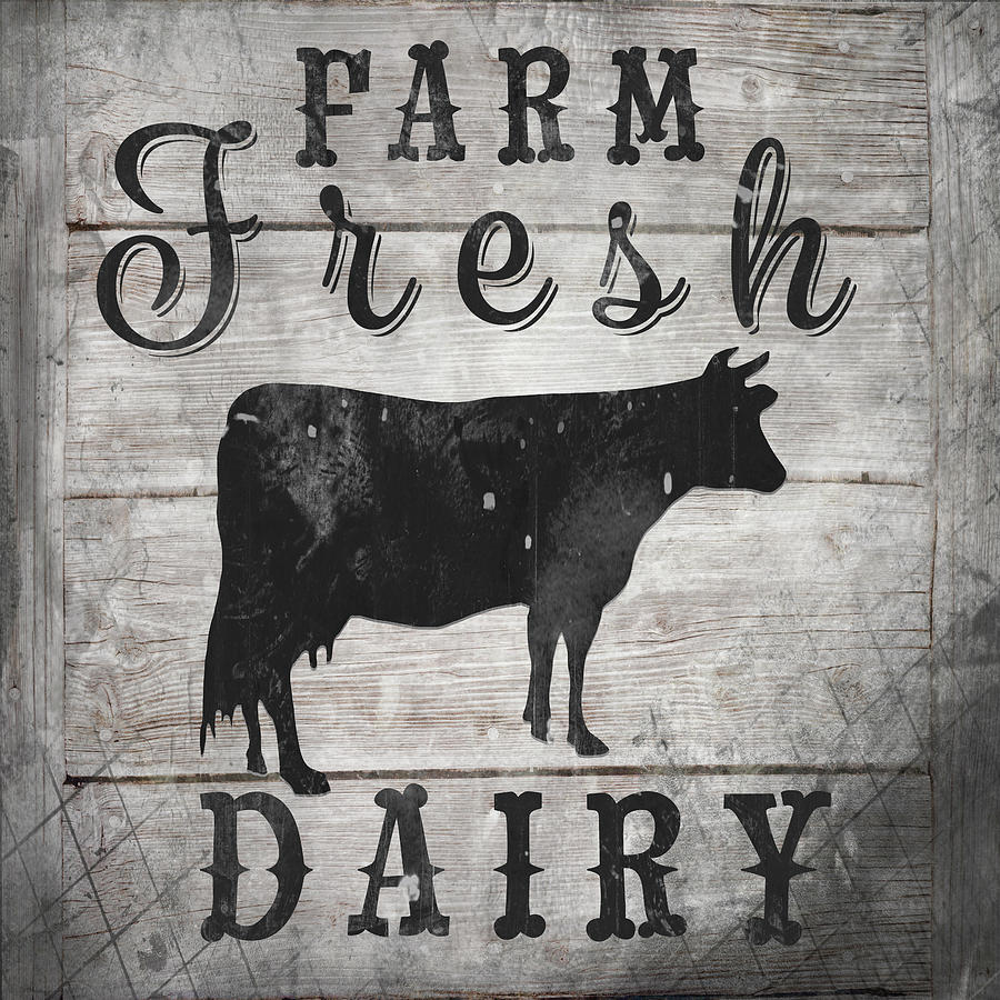 Cow Mixed Media - Farmfresh V1 by Lightboxjournal
