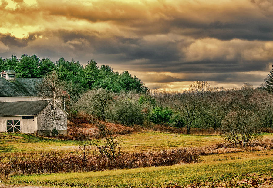 Farmhouse in Massachusetts on a winter day Photograph by Cordia Murphy