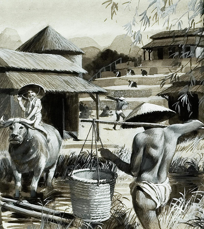 Farming In Ancient China Painting by Andrew Howat