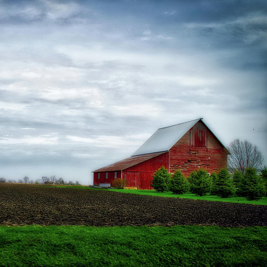 Farming Red Barn 01 SQ Format Photograph by Thomas Woolworth - Pixels