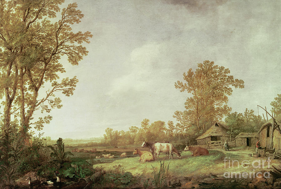 Farmyard Scene By Cuyp Painting by Aelbert Cuyp