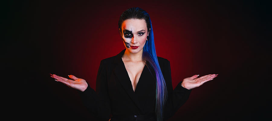 Fashion Halloween Skull Makeup Photograph by Tim Paza May