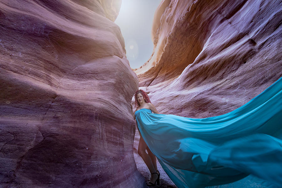 Fashion In The Red Canyon Photograph by Sharon Levy
