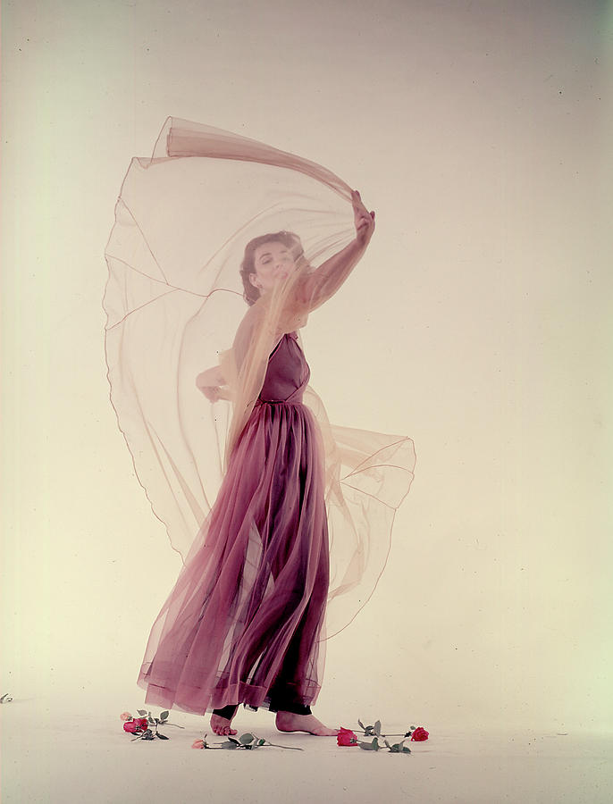 Negligee Photograph - Fashion Model Dorian Leigh by Gjon Mili