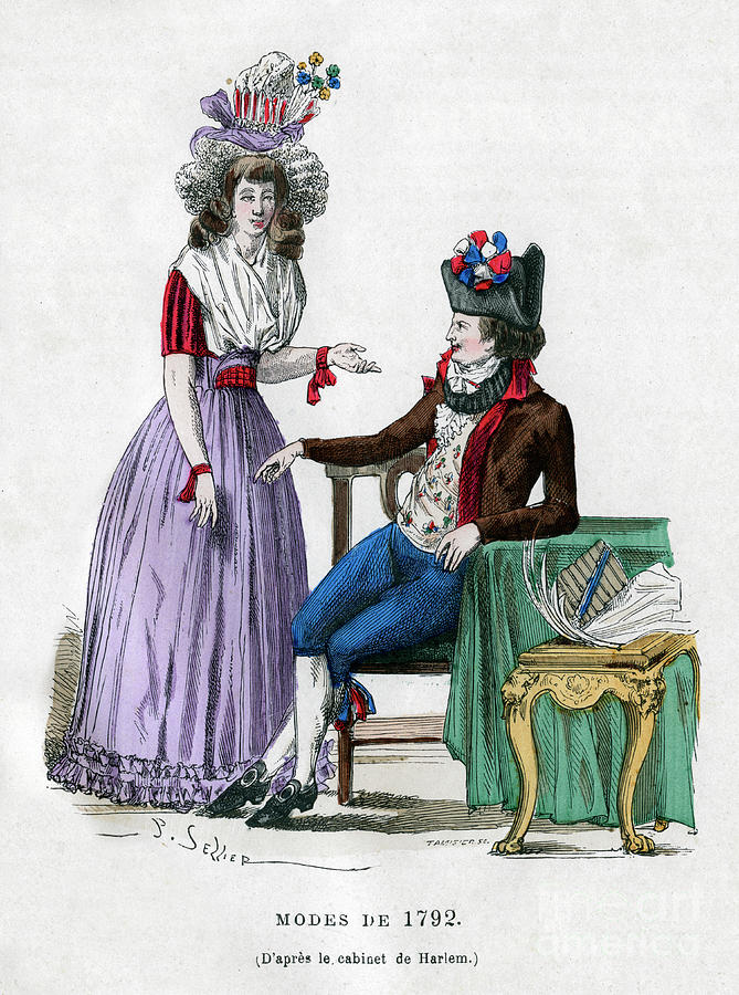 Fashion Of 1792, 1882-1884.artist Drawing by Print Collector