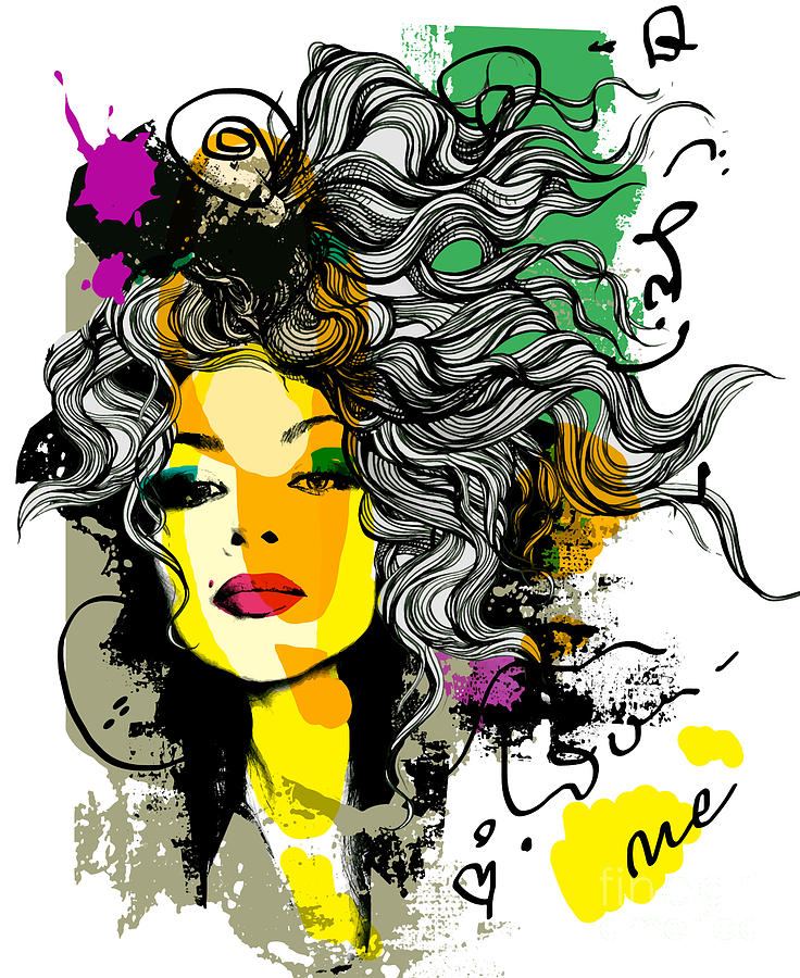 Fashion Print Sketch With A Model Digital Art by Alisa Franz - Fine Art ...