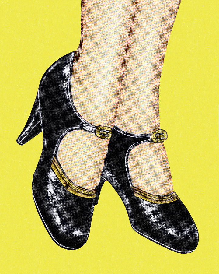 Vintage Drawing - Fashion Shoes by CSA Images