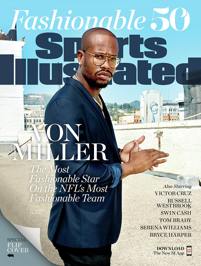 Fashionable 50 Denver Broncos Linebacker Von Miller Sports Illustrated Cover Photograph by Sports Illustrated