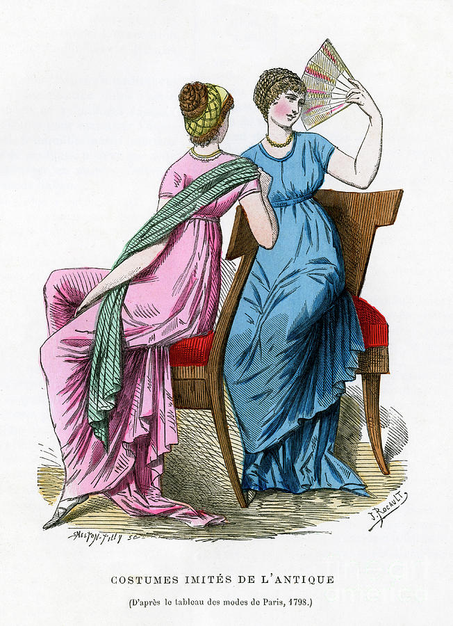 Fashions That Imitate The Costume Drawing by Print Collector