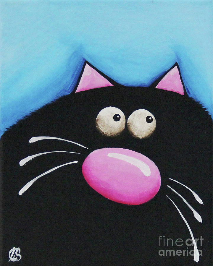 Fat Cat Painting by Lucia Stewart
