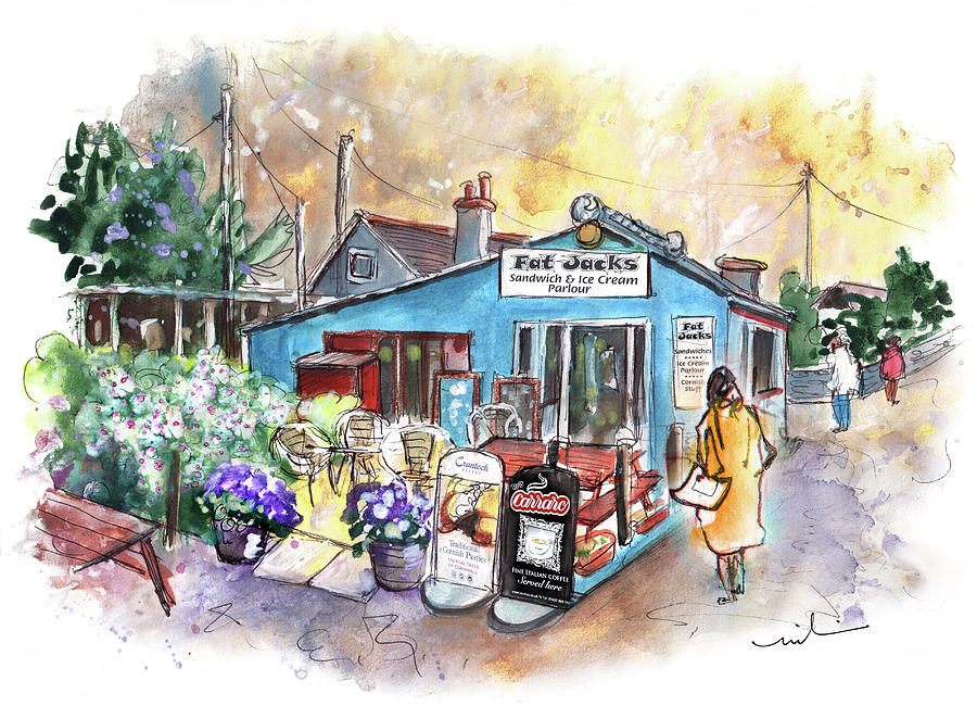 Fat Jacks Ice Cream Parlour On Lizard Peninsula Painting by Miki De Goodaboom