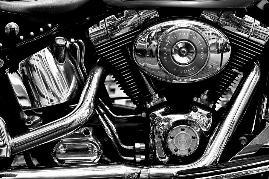 Harley Davidson Fatboy engine block Photograph by Justin Lee