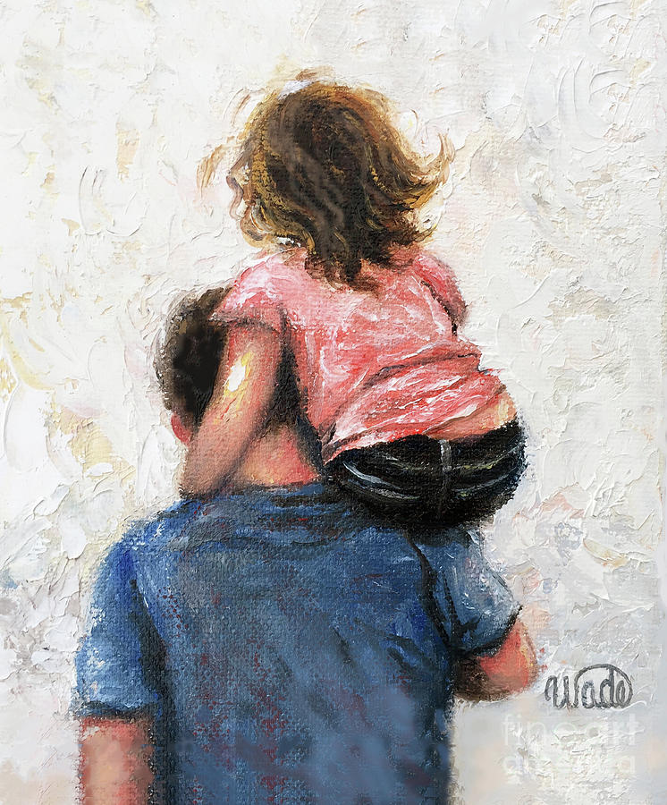 Father and Daughter, Daddy, Carry Me Painting by Vickie Wade