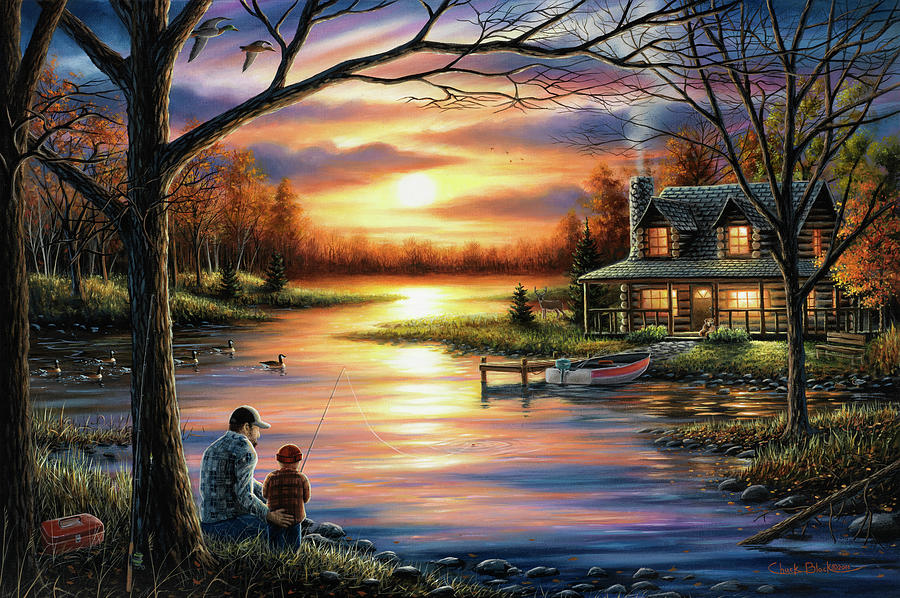 Landscape Painting - Father And Son by Chuck Black