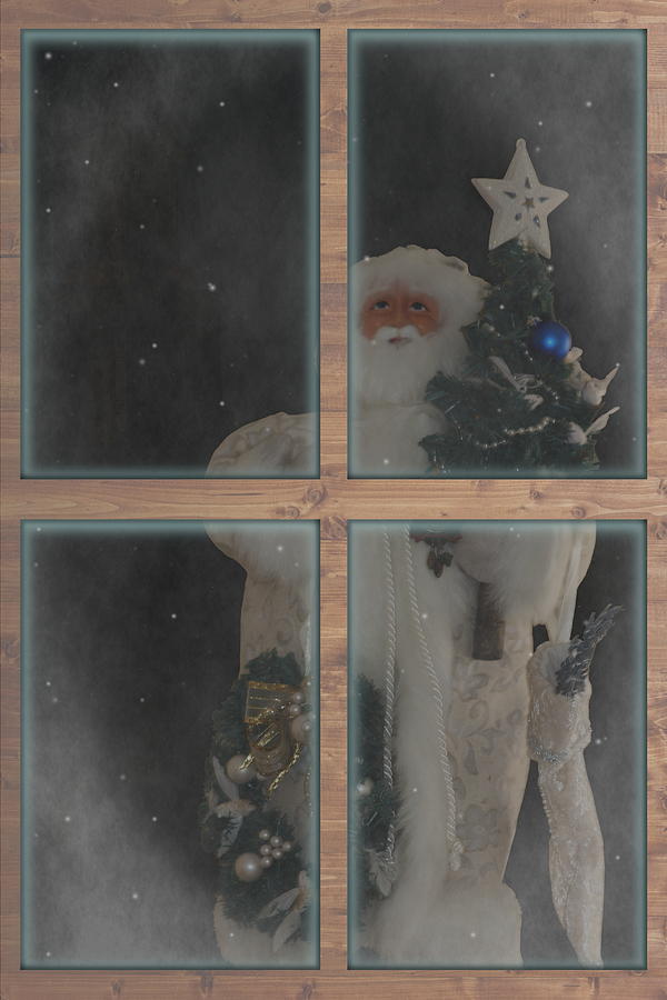 Father Christmas Photograph - Father Christmas in Window by Colleen Cornelius