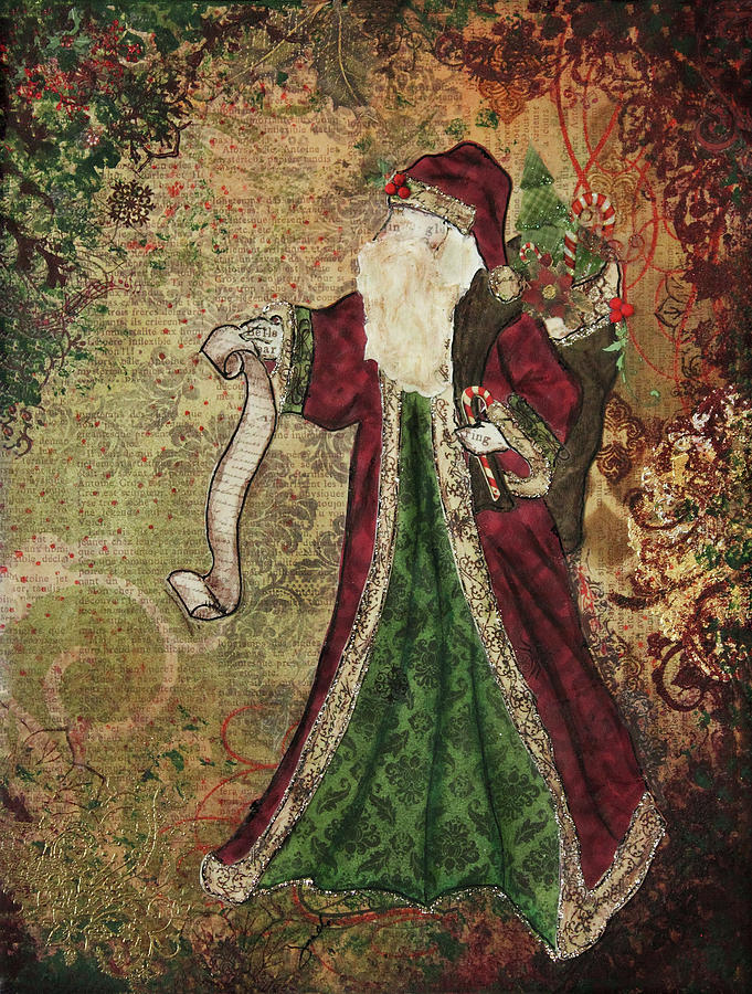 Winter Mixed Media - Father Christmas by Janelle Nichol