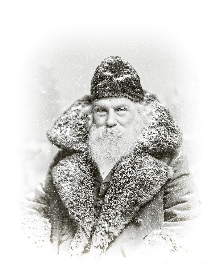 Father Christmas Vintage Christmas Card burnout Photograph by Edward Fielding