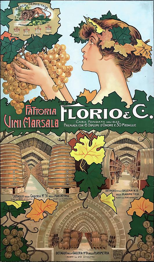 Vineyard Painting - Fattoria Vini Marsala Florio & C by Anonymous
